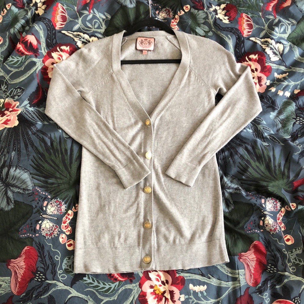 Juicy Couture light grey knitted cardigan